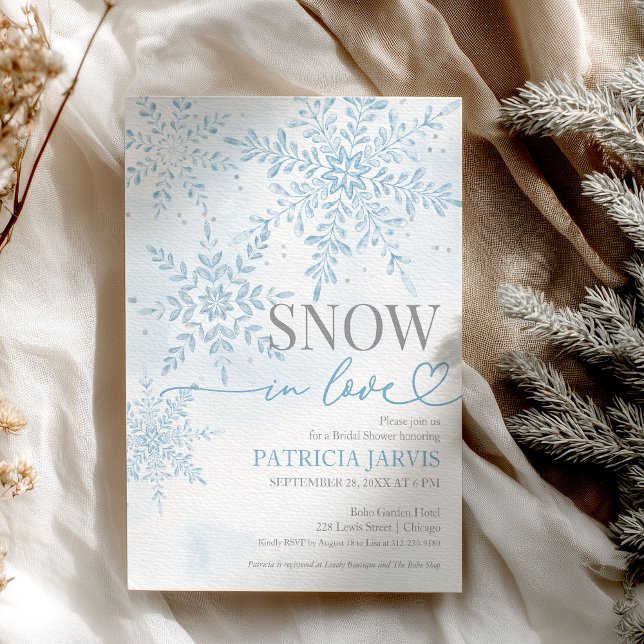Invitation Neige en amour Hiver Flocon de neige Fête des mari (Créateur téléchargé)