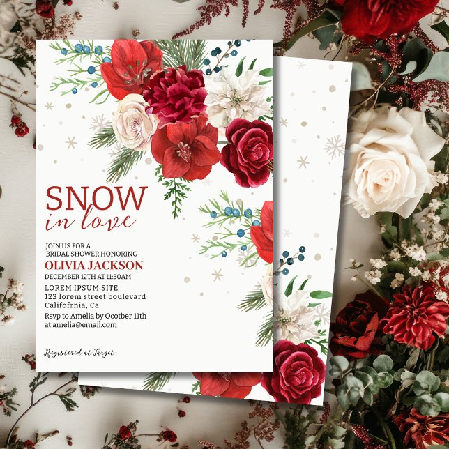 Invitation Neige en amour hiver Rustique Flocon de neige Douc (Créateur téléchargé)