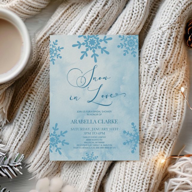 Invitation Neige en amour hiver Wonderland Fête des mariées (Créateur téléchargé)