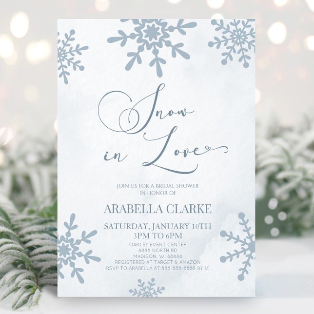 Invitation Neige en amour hiver Wonderland Fête des mariées (Créateur téléchargé)