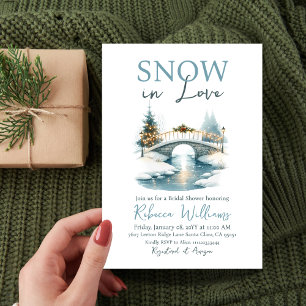 Invitation Neige en amour Noël Fête des mariées d'hiver