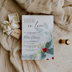 Invitation Neige en amour Noël Fête des mariées fête