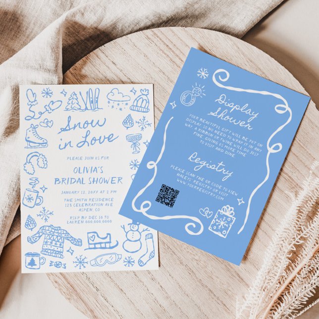 Invitation Neige En Amour Tout En Une Fête des mariées (Créateur téléchargé)
