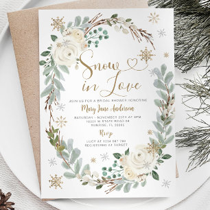 Invitation Neige florale blanche en amour Fête des mariées d'