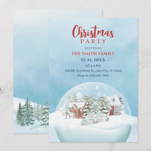 Invitation Neige hiver merveilleux Noël