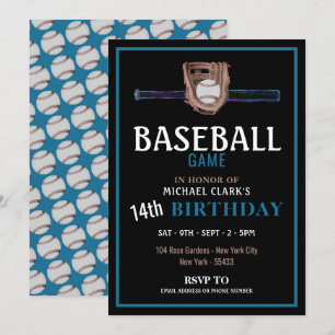 Invitation Neon Baseball Bat, Jeu de Baseball Anniversaire