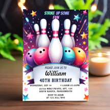 Neon Boy Kids Team Event Bowling 40e anniversaire