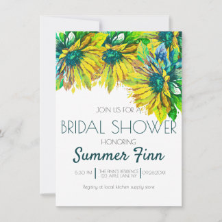 Invitation Neon Bright Summer Sunflower Fête des mariées Invi