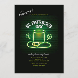 Invitation Neon de la Saint Patrick