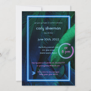 Invitation Neon Glow Graduation Party
