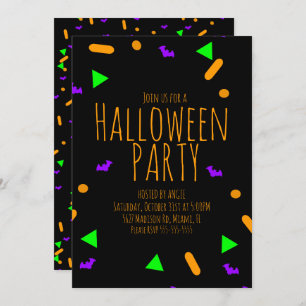 Invitation Neon Halloween Sprinkles Birthday Party Event