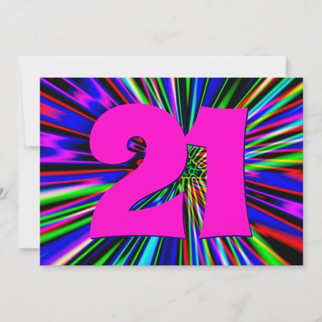 Invitation Neon Lights Club 21e anniversaire (Devant)