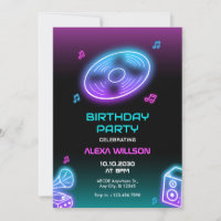 Neon lumon musique dj fête anniversaire