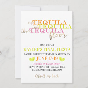 Invitation Neon Modern Final Fiesta Week-end de bachelorette