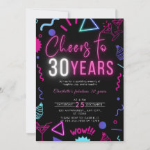 Neon moderne encourage à 30 ans 30e anniversaire f
