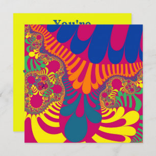 Invitation Neon rose arc-en-ciel