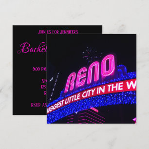 Invitation Neon Rose Reno Arch Photo Bachelorette Party