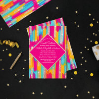 Neon rose Turquoise Jaune Parties scintillant or P