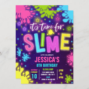 Invitation Neon Slime Party
