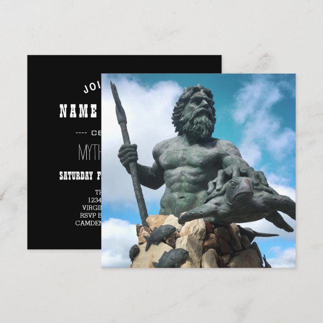 Invitation neptune royale sur la plage de virginie (Devant / Derrière)