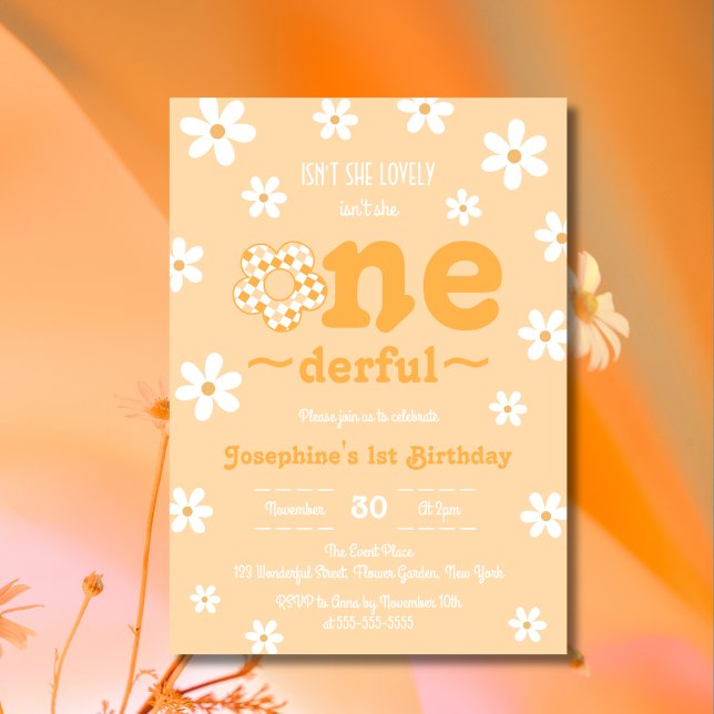Invitation N'est-elle pas magnifique rétro Super Floral anniv (Créateur téléchargé)
