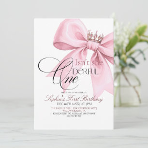 Invitation N'est-elle pas Onederful Arc Rose 1ère Fête d'Anni