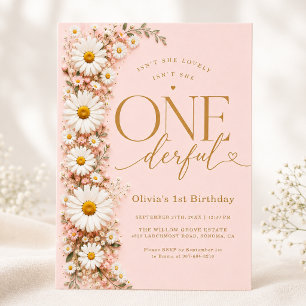 Invitation N'est-elle pas UNefabuleuse Fleur Daisy 1er Annive