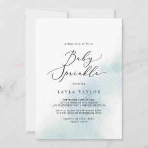 Invitation Nettoyage aquarelle Blue Baby Sprinkle