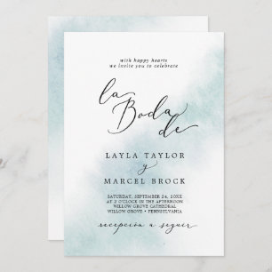Invitation Nettoyage aquarelle   Blue La Boda De Mariage