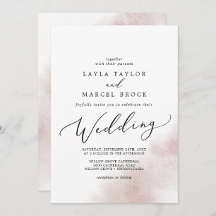 Invitation Nettoyage aquarelle   Mariage blanc