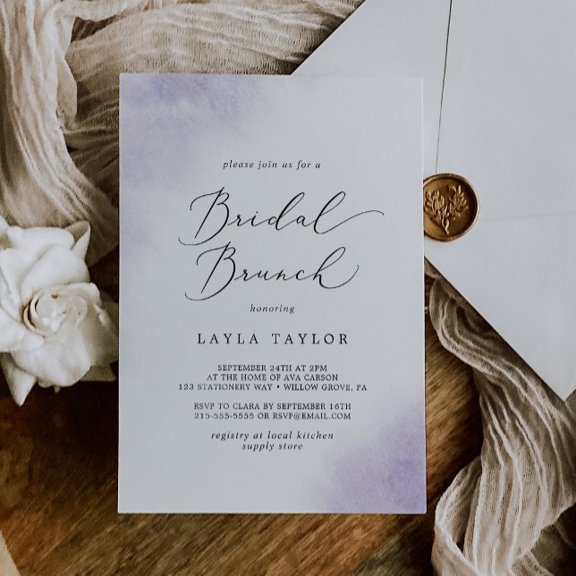 Invitation Nettoyage aquarelle | Purple Bridal Brunch (Créateur téléchargé)