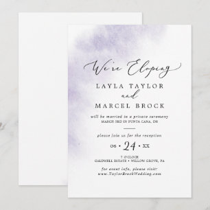 Invitation Nettoyage aquarelle   Réception Elopement Violet
