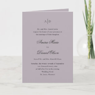 Invitation Nettoyer Dusty Lilac Classic Mariage