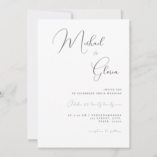 Invitation Nettoyer la calligraphie blanche Code QR tout en u (Devant)