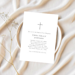 Invitation Nettoyer le Baptême minimaliste pour bébé garçon o