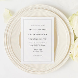 Invitation Nettoyer un Mariage minimaliste élégant et simple
