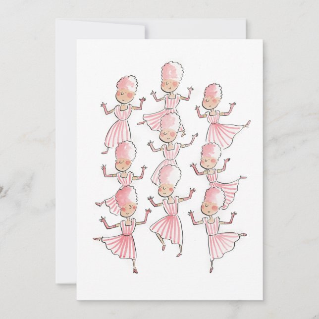 Invitation Neuf dames dansant (Devant)