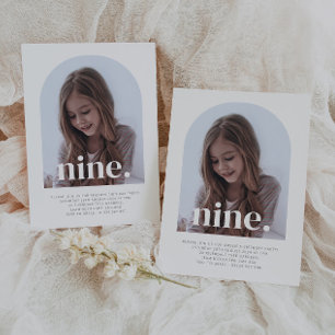 Invitation Neuf photos gravées Anniversaire