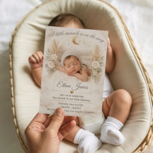 Neutral Baby Shower Boho Floral Moon Baby Sprinkle