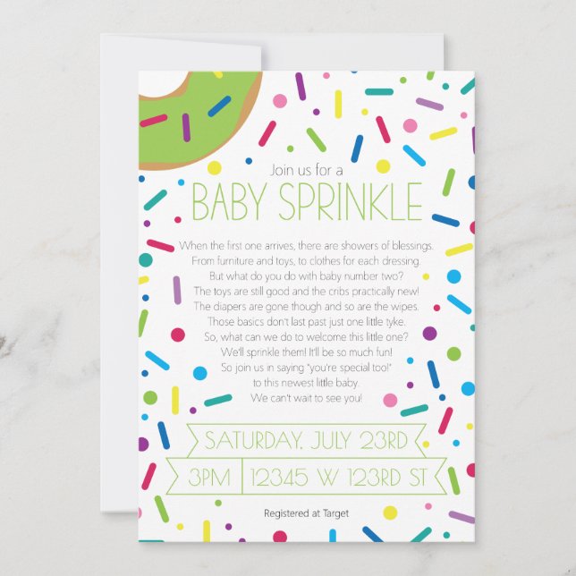 Invitation Neutral Baby Sprinkle (Devant)