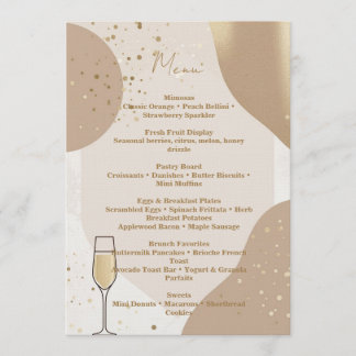 Invitation Neutral Brunch Menu Card – Minimalist Beige