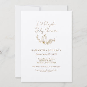 Invitation Neutral Li l Citrouille Baby shower Ecru
