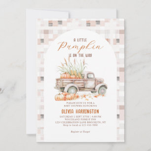 Invitation Neutral Un petit Citrouille Baby shower de camion 