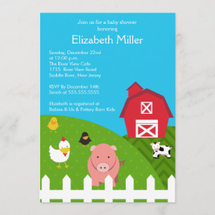 Invitation neutre animale de baby shower de