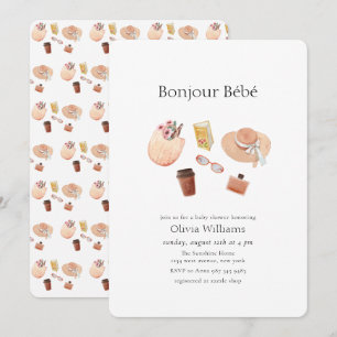 Invitation Neutre Bonjour Bébé Café Pique-nique Baby shower