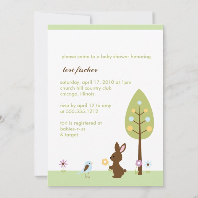invitation neutre de baby shower de genre (Devant)