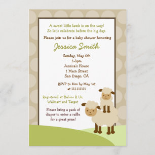 Invitation Neutre du Baby shower des moutons de Ba