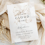 Invitation Neutre Sur Le Nuage Neuf Baby showers