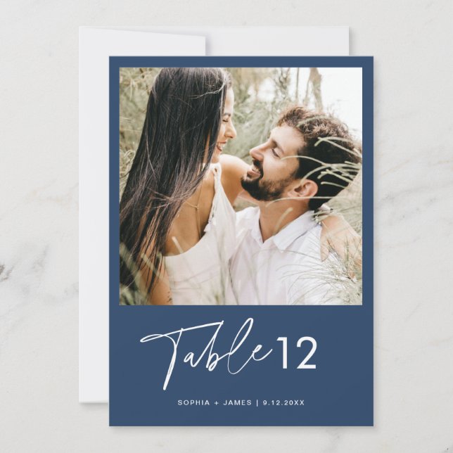 Invitation NEVE Marine Minimaliste Tableau photo Numéro 5x7 (Devant)