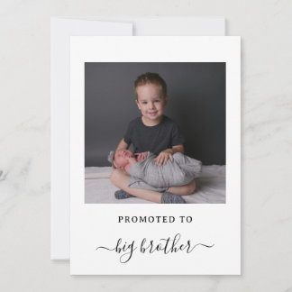 Invitation New Baby Big Brother Announcement Card with Photo